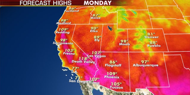 Dangerous heat will return across the West on Monday.