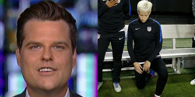 U.S. Rep. Matt Gaetz, R-Fla., made clear on Twitter that he doesn't support U.S. soccer players like Megan Rapinoe kneeling during the national anthem.