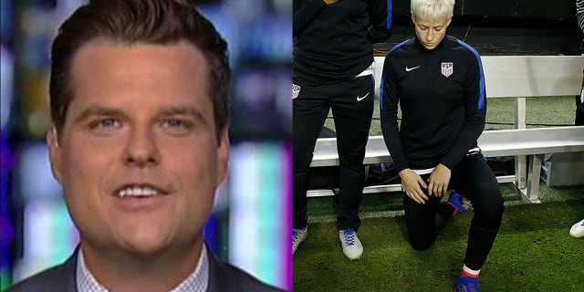 U.S. Rep. Matt Gaetz, R-Fla., made clear on Twitter that he doesn't support U.S. soccer players like Megan Rapinoe kneeling during the national anthem.