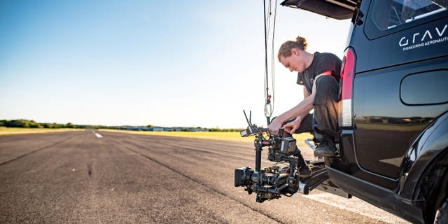 Rogers said the "Back to the Future" films had always played a part in his childhood and inspired his fascination with flight, aerospace and design. He said being able to fly a hoverboard for real was "a dream come true." (Credit: SWNS)