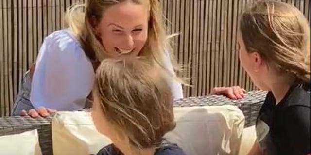 Video footage of Vaughan's heartwarming reunion with Bella, 9, and Hettie, 7, has since gone viral on Twitter, with 6.5 million views.