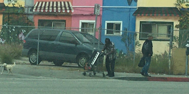 Looting outside the Santa Monica Music Center on Sunday started in broad daylight