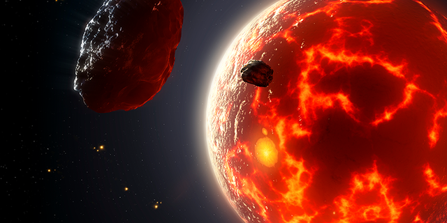 Artist's impression of magma ocean planet. (Credit: Mark Garlick)