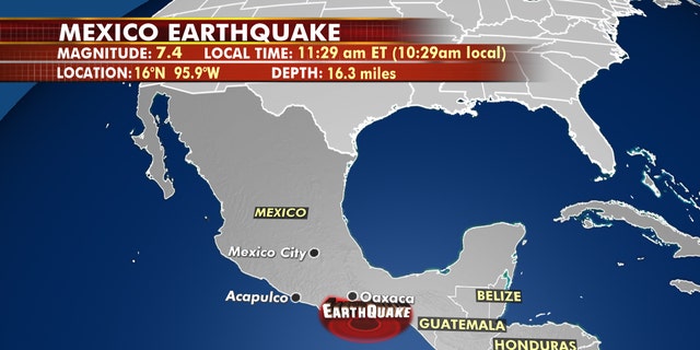 A magnitude 7.4 earthquake in southern Mexico was felt several hundred miles away.