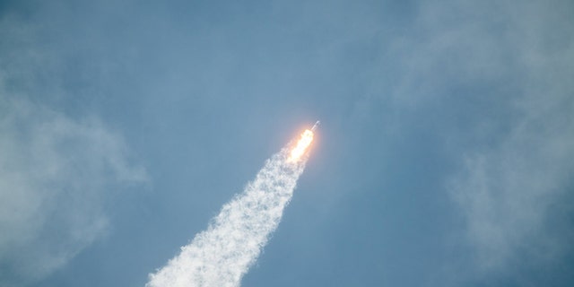 SpaceX’s Falcon 9 rocket climbs into orbit May 30 from the Kennedy Space Center. Credit: SpaceX
