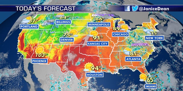 The national forecast for June 18, 2020.