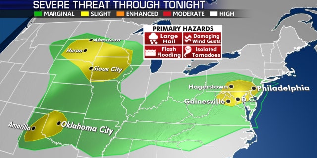 The threat for severe weather on Thursday, including areas that were hit by a derecho in Pennsylvania.