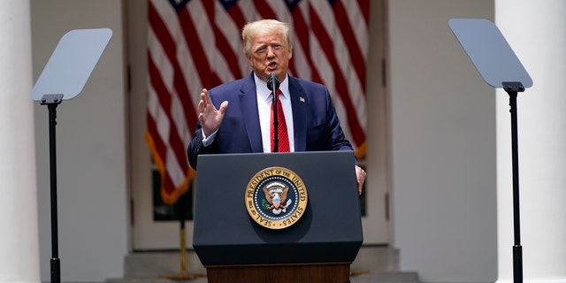 President Donald Trump speaks during an event on police reform, in the Rose Garden of the White House, Tuesday, June 16, 2020, in Washington. (AP Photo/Evan Vucci)