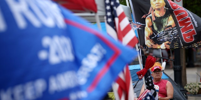 June 19: Supporters of President Trump line up to attend the Trump campaign rally near the BOK Center, in Tulsa, Oklahoma. (Photo by Win McNamee/Getty Images)