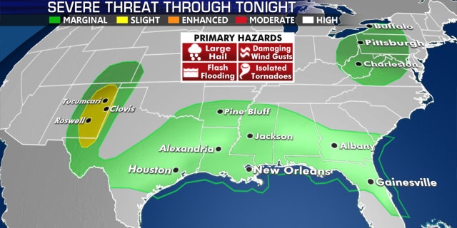 The threat for severe weather on June 23.