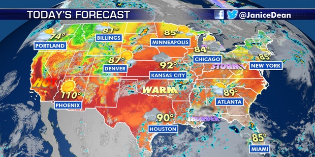 Severe thunderstorms are possible on Wednesday in the Plains, Midwest, and into the Mid-Atlantic and Northeast.