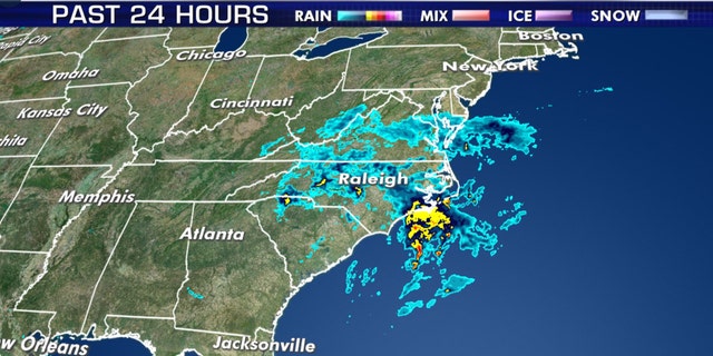 Heavy rainfall that's soaked the Carolinas all week will begin moving north on Wednesday.