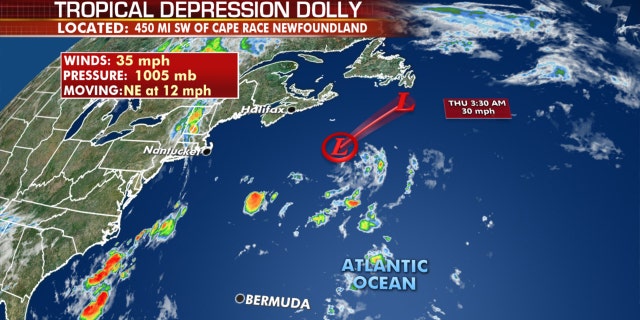 Dolly has weakened to a tropical depression as of Wednesday morning.