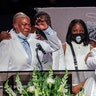 LaTonya Floyd speaking during the funeral for her brother, George.