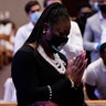 Sybrina Fulton, the mother of Trayvon Martin, attending the funeral service.