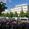 Berlin, Germany: Participants in a rally against the violent death of African-American George Floyd by a white policeman have gathered in front of the US embassy on Saturday, May 30.