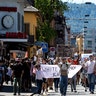 Zurich, Switzerland: People demonstrate at a "Black Lives Matter" rally to mark the death of George Floyd in Zurich, Switzerland, Monday, 1 June 2020. 