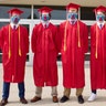These six boys from Hartland, Wisconsin have been friends and class-mates since grade school. Four of them met in kindergarten. They never imagined their high school graduation would look so different. Left to right…. Marc Scaringi, Jon Oury, A.J. Hevrdejs, George Case, Adam Allen and Connor Renner.