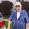 WWII Veteran Fred Miller of Hackettstown New Jersey is shown wearing his mask as ordered while outdoors. Bob Miller Pharmacist