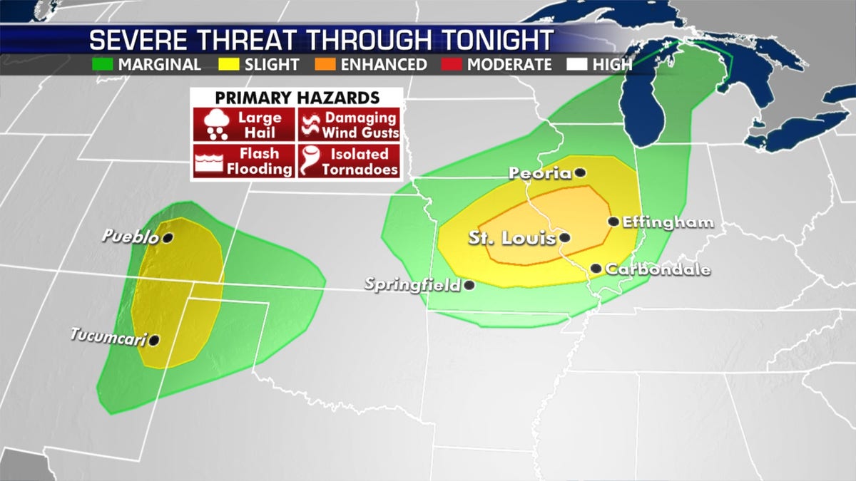 The threat for severe weather on July 15.