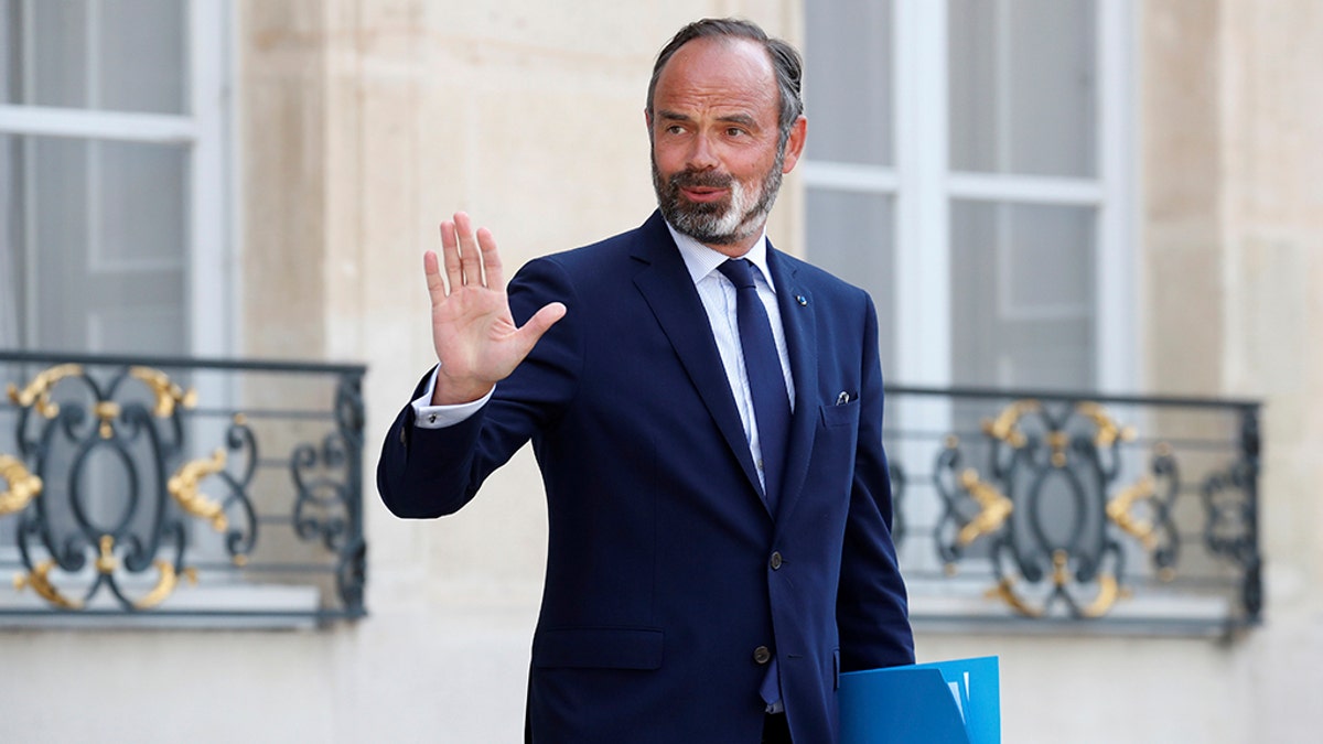 ​​​​​​​French Prime Minister Edouard Philippe leaves after a meeting at the Elysee Palace in Paris, June 3, 2020. (Associated Press)