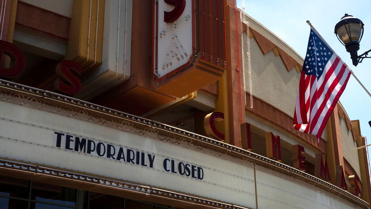 A movie theater is seen closed due to the coronavirus pandemic Thursday, July 2, 2020, in Brea, Calif. 