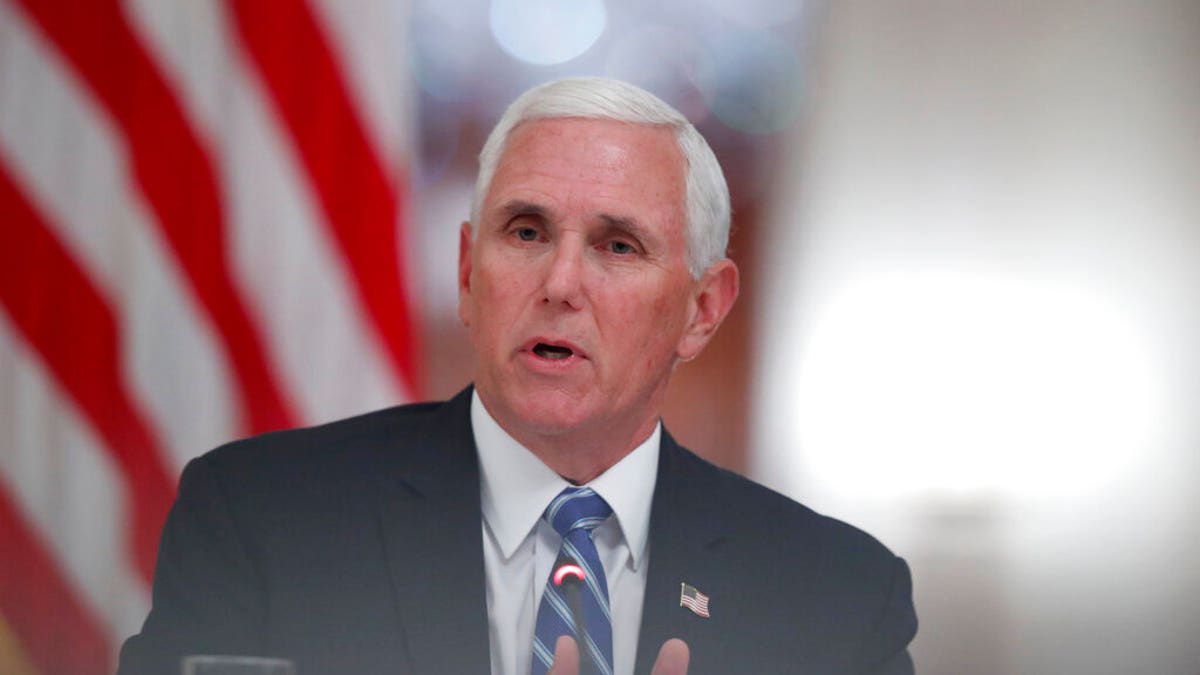Vice President Mike Pence speaks during a "National Dialogue on Safely Reopening America's Schools," event in the East Room of the White House, Tuesday, July 7, 2020, in Washington. (AP Photo/Alex Brandon)