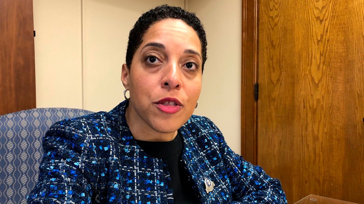 <br>
St. Louis Circuit Attorney Kim Gardner speaks in St. Louis, Jan. 13, 2020. (Associated Press)