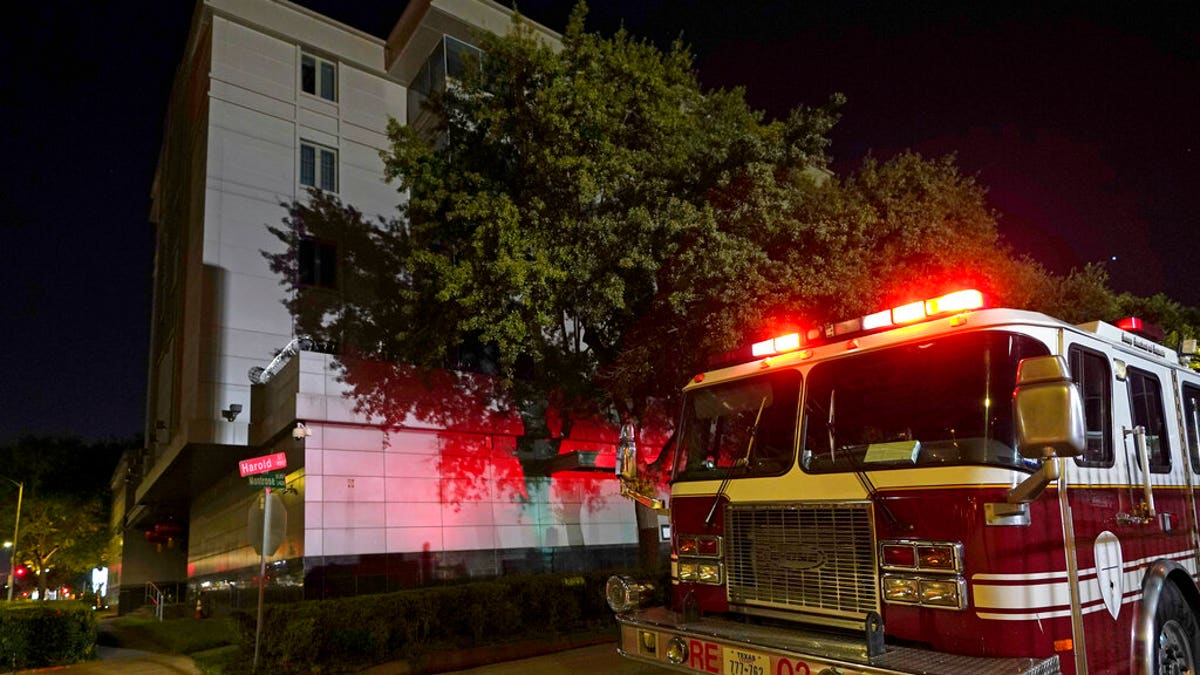A firetruck outside the Chinese Consulate in Houston on Wednesday. (AP Photo/David J. Phillip)