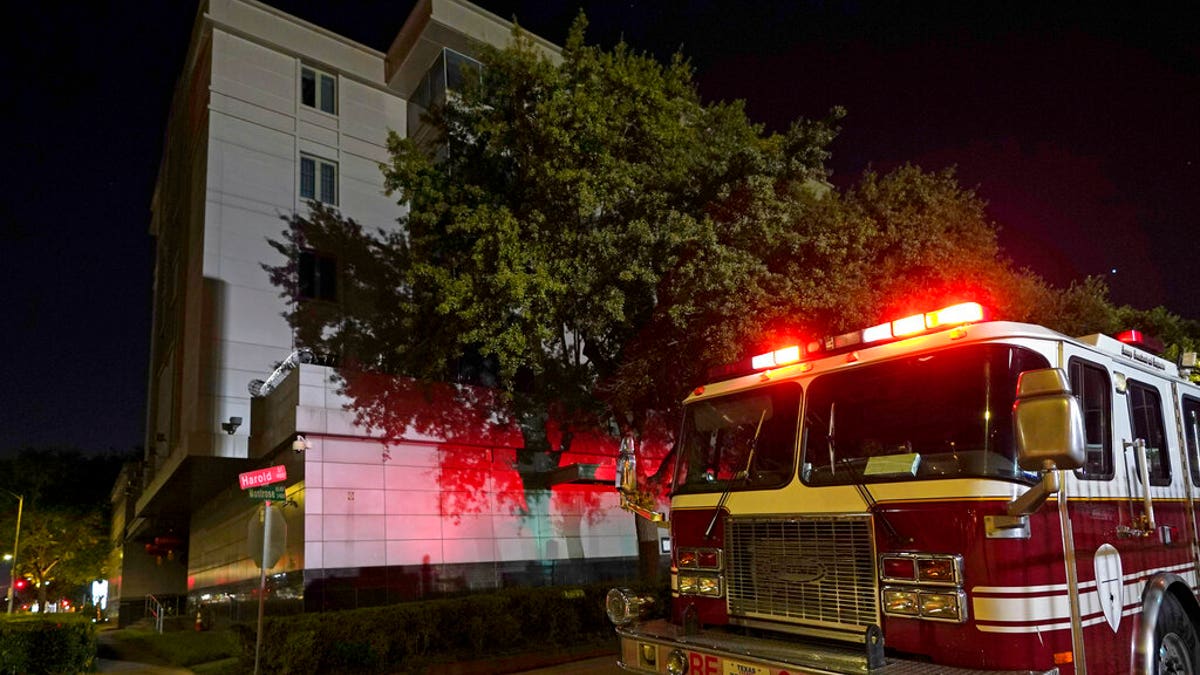 A firetruck outside the Chinese Consulate in Houston on Wednesday. (AP Photo/David J. Phillip)