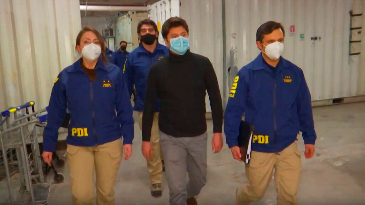 In this screengrab of a video released by Chilean Investigative Police (PDI) shows Nicolas Zepeda, who is charged in France with premeditated murder of Kurosaki whose body was never found. (Chile's Investigative Police via AP)