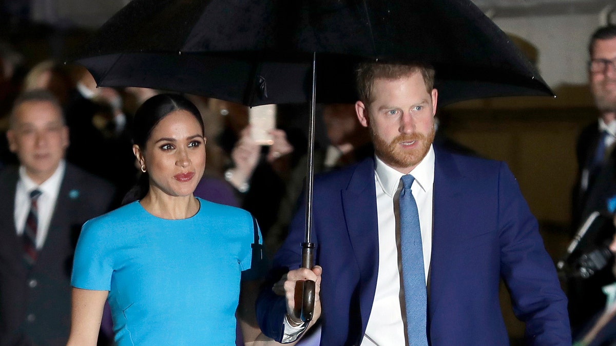 Prince Harry and Meghan, the Duke and Duchess of Sussex arrive at the annual Endeavour Fund Awards in London on March 5, 2020. 