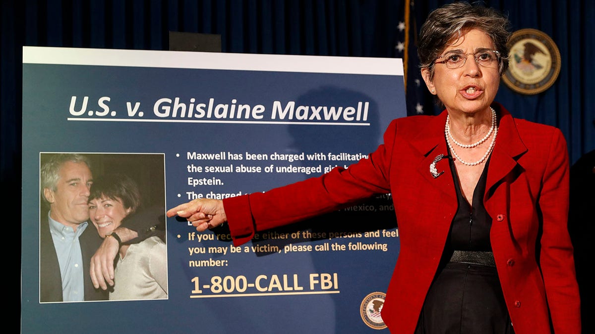 In this July 2, 2020 file photo, Audrey Strauss, acting United States attorney for the Southern District of New York, speaks during a news conference in New York to announce charges against Ghislaine Maxwell.