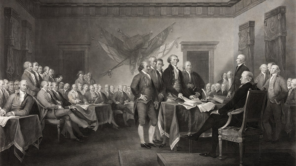 Founding Fathers sign Declaration of Independence