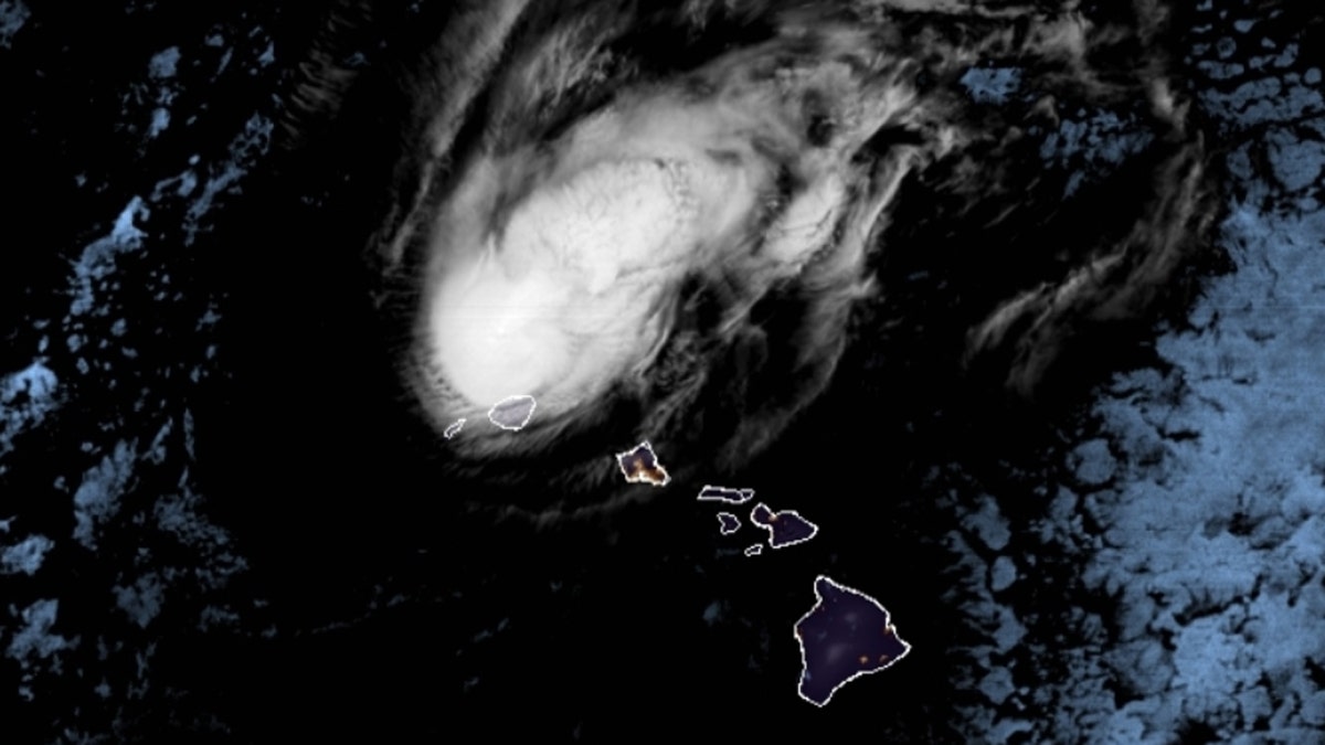 Hurricane Douglas as seen on satellite imagery on Monday, July 27, 2020.