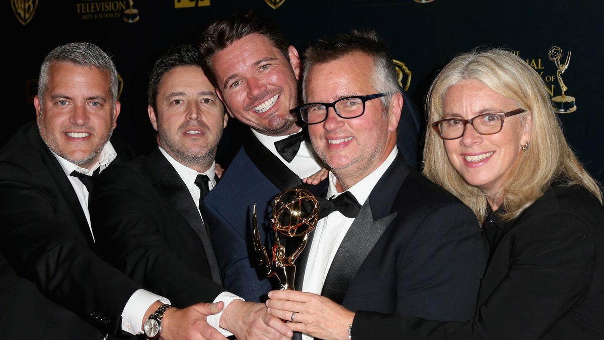 'The Ellen DeGeneres Show' producers from left to right: Jonathan Norman, Andy Lassner, Kevin Leman, Ed Glavin and Mary Connelly. Norman, Leman and Glavin have reportedly been ousted from the show (Photo by Frederick M. Brown/Getty Images)