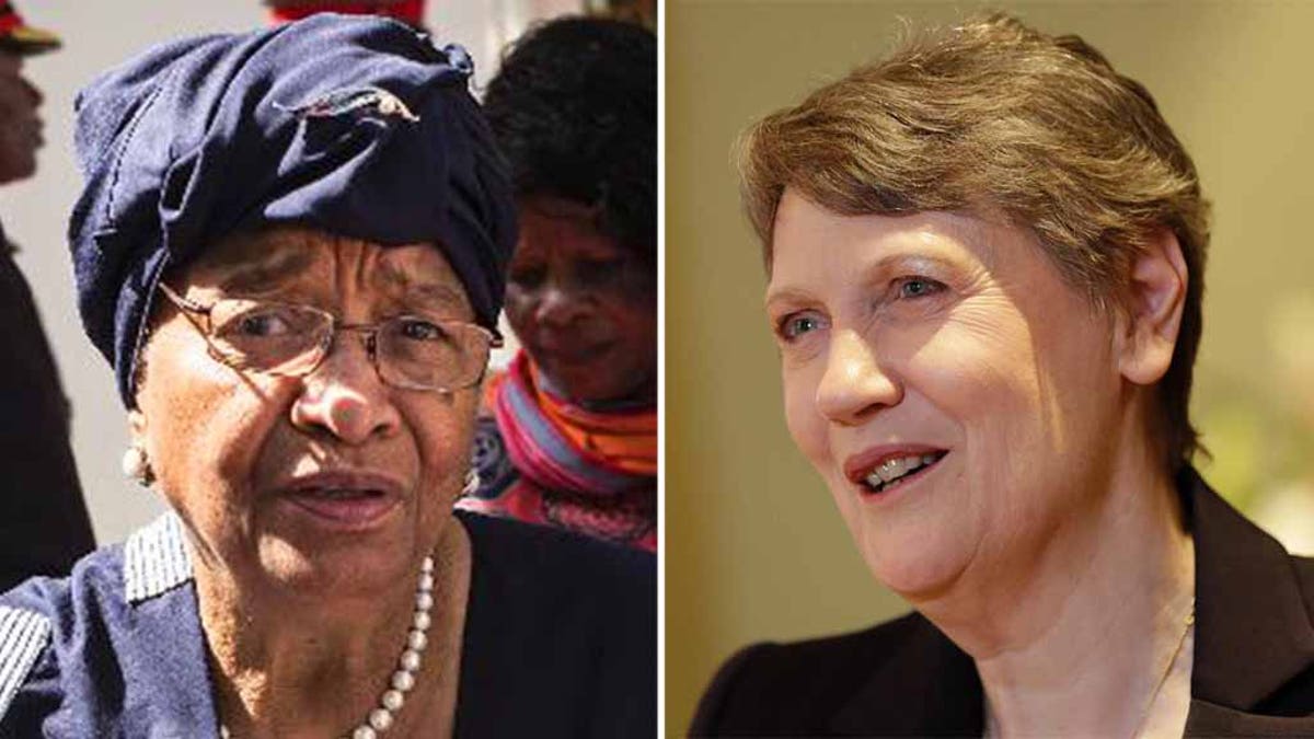 Former Liberian President Ellen Johnson Sirleaf and former New Zealand Prime Minister Helen Clark are tasked with giving “an honest assessment” of the pandemic. (AP)