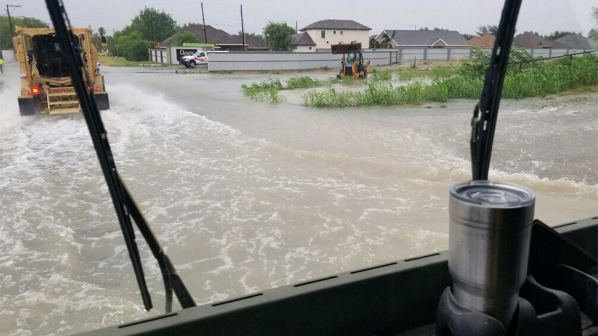 A Border Patrol employee used his personal military truck to help evacuate 120 residents in Mission, Texas on Monday.