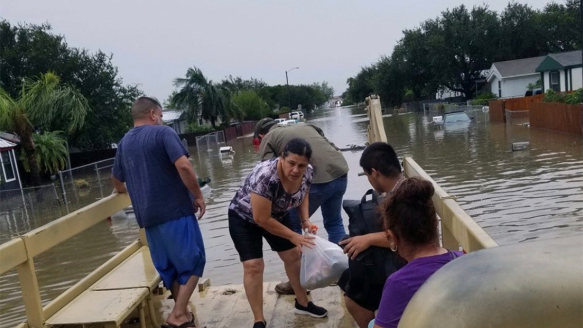 A Border Patrol employee used his personal military truck to help evacuate 120 residents in Mission, Texas on Monday.