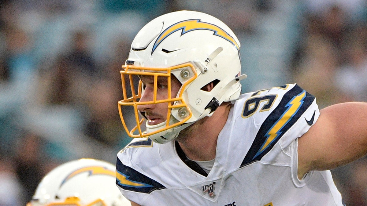 Joey Bosa is the Chargers' best defender. (AP Photo/Phelan M. Ebenhack, File)