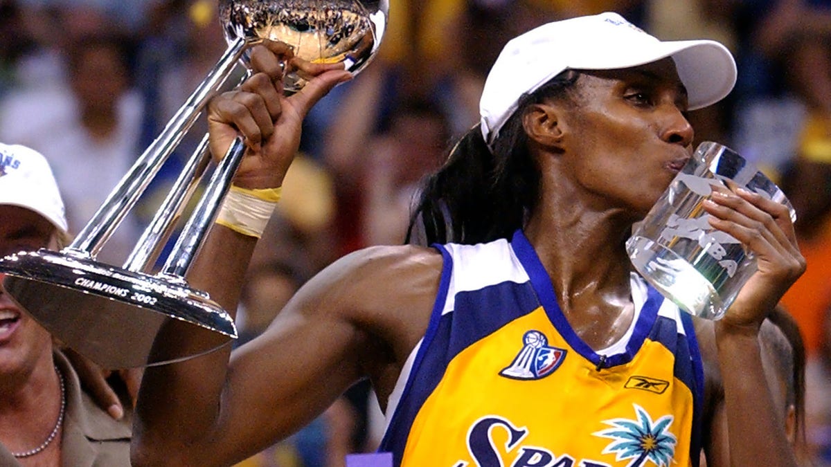 FILE- Los Angeles Sparks' Lisa Leslie (AP Photo/Lucy Nicholson, File)