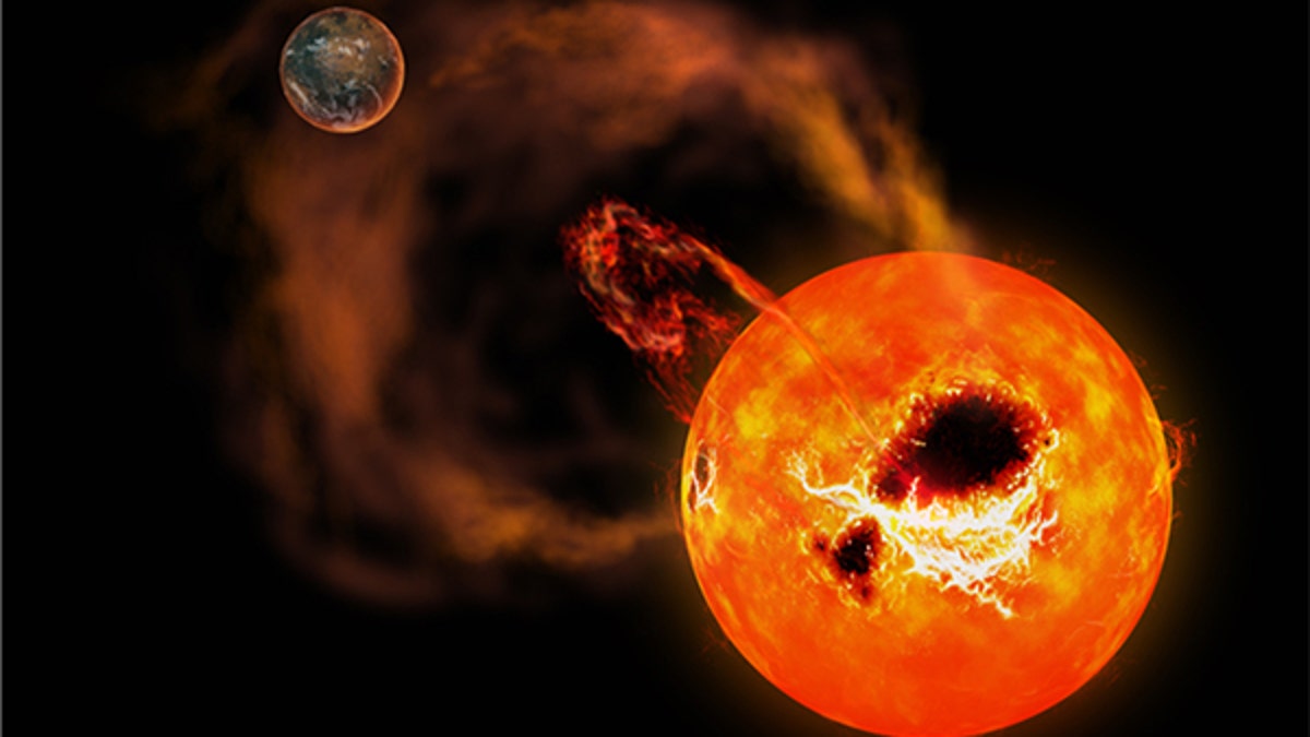 Artist's impression of the "superflare."