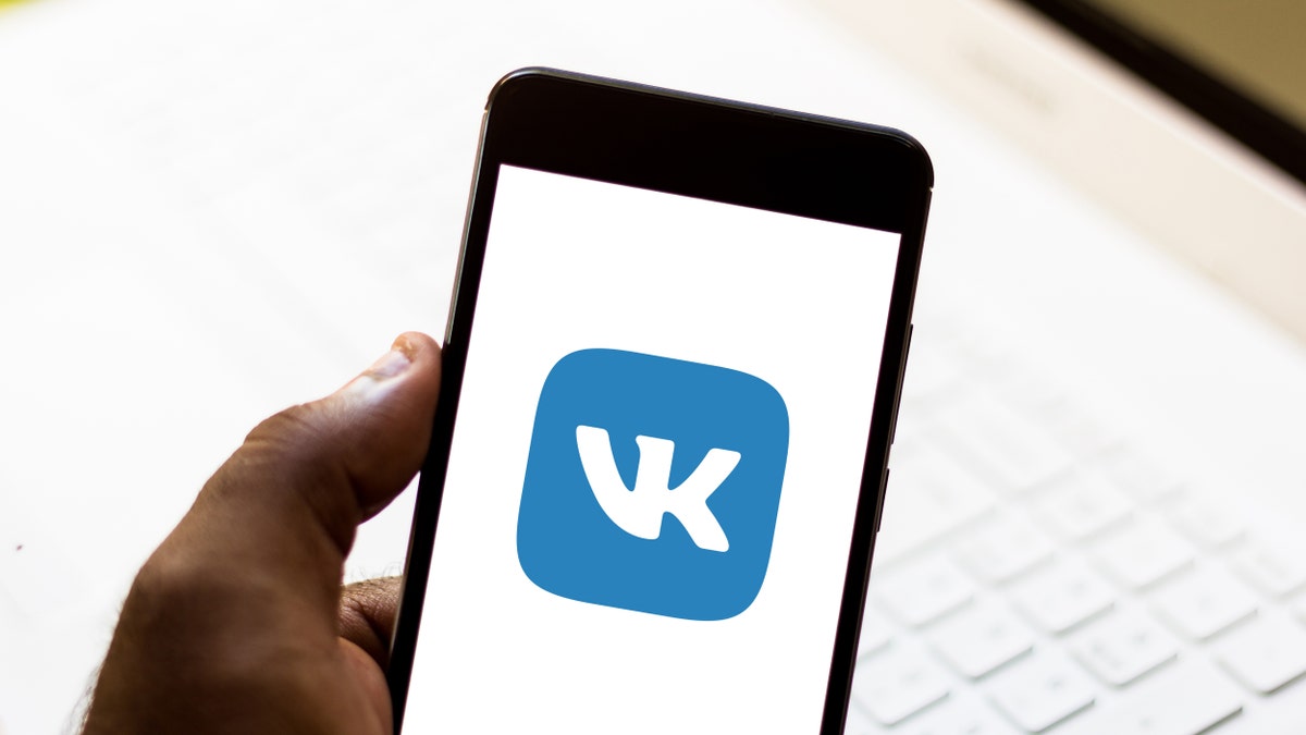 In this photo illustration the VKontakte (VK) logo is seen displayed on a smartphone.