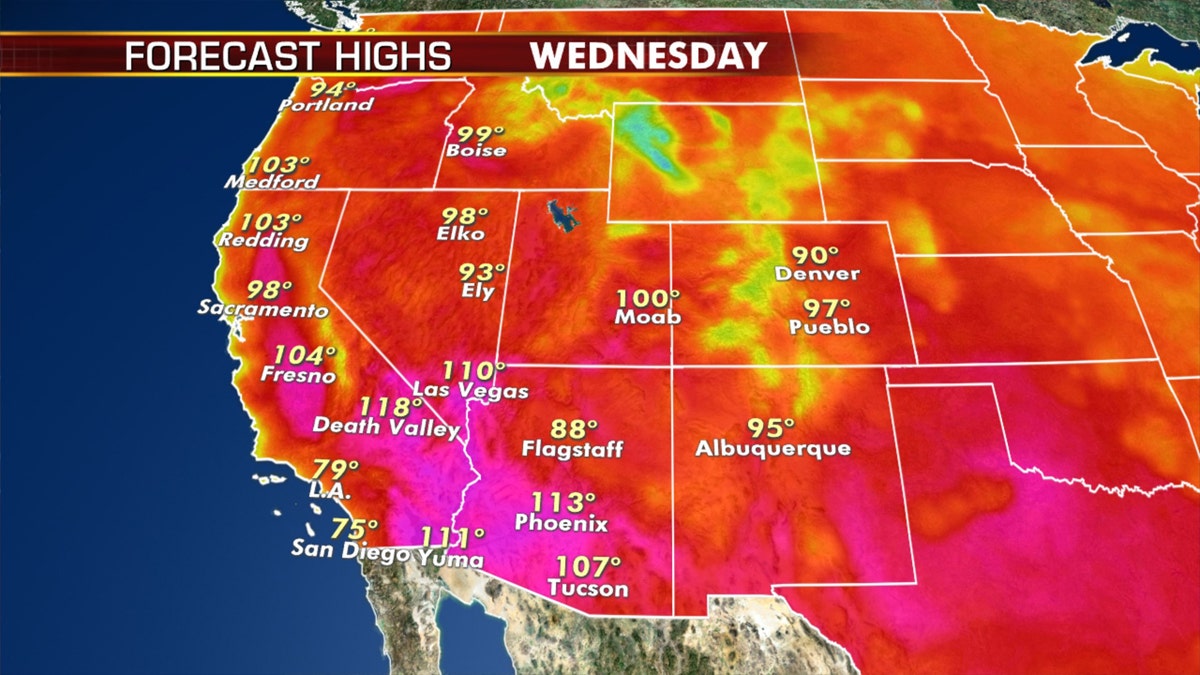 Record heat is possible across the Southwest on Wednesday.