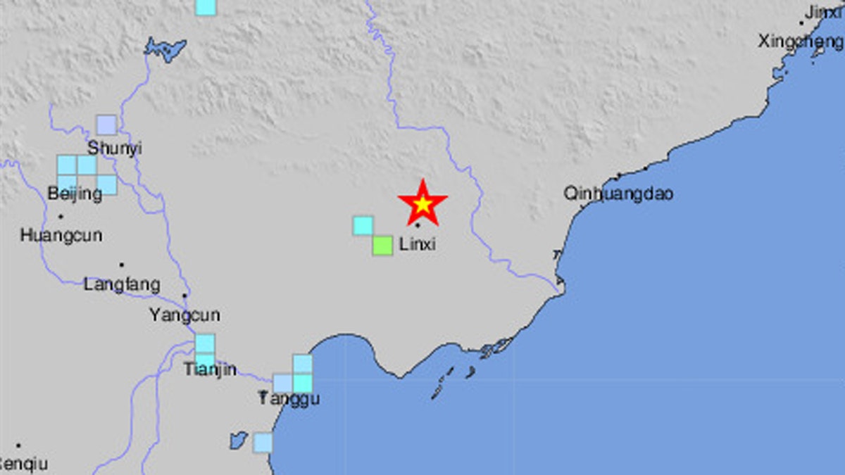 The quake struck at 6:38 a.m near northeastern Chinese city of Tangshan on Sunday, according to officials.