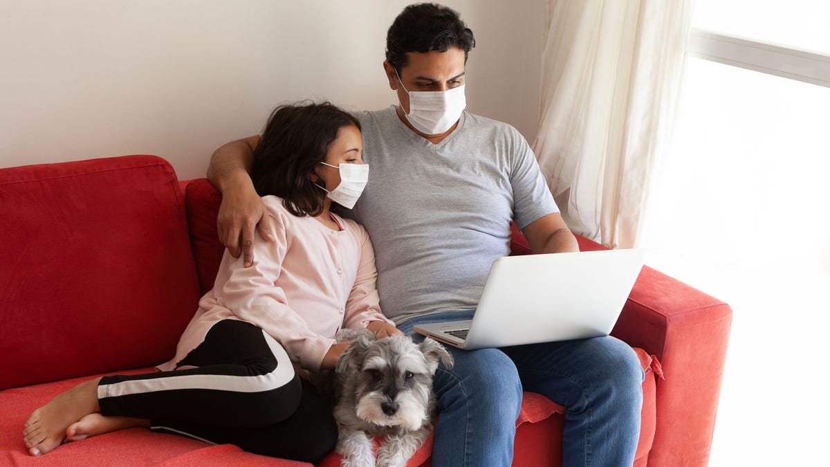 quarantined family isolated at home