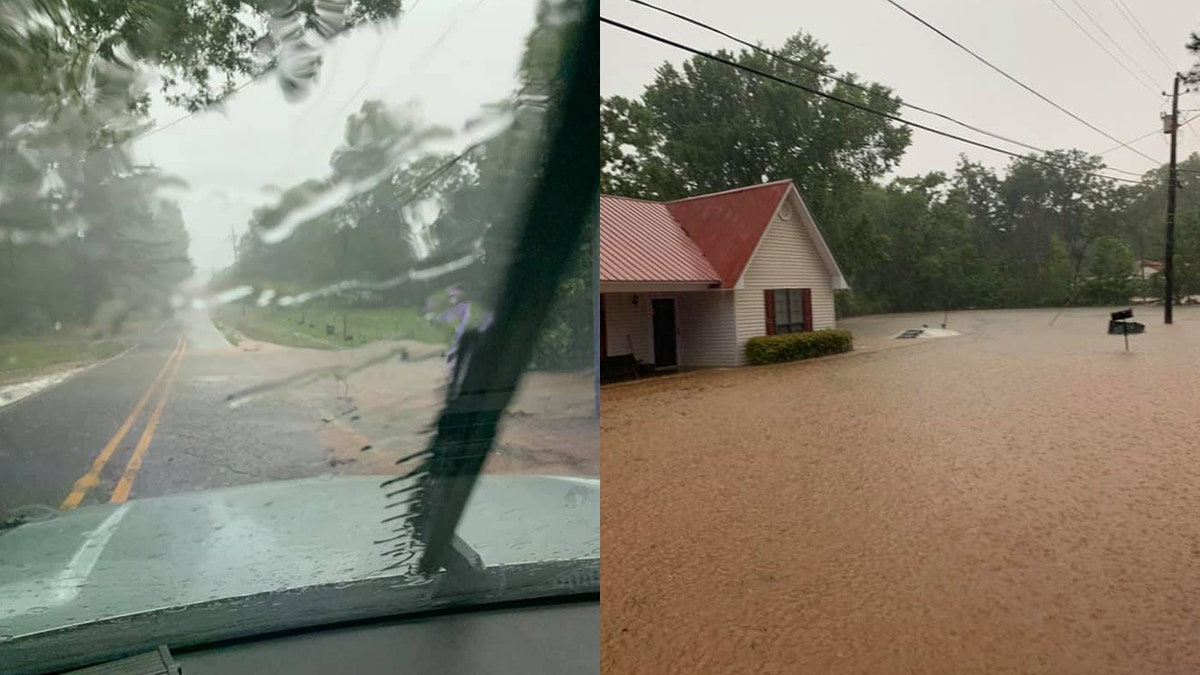 Floodwaters overtook roads and left some vehicles stranded on Wednesday as drenching storms pounded northern Mississippi.