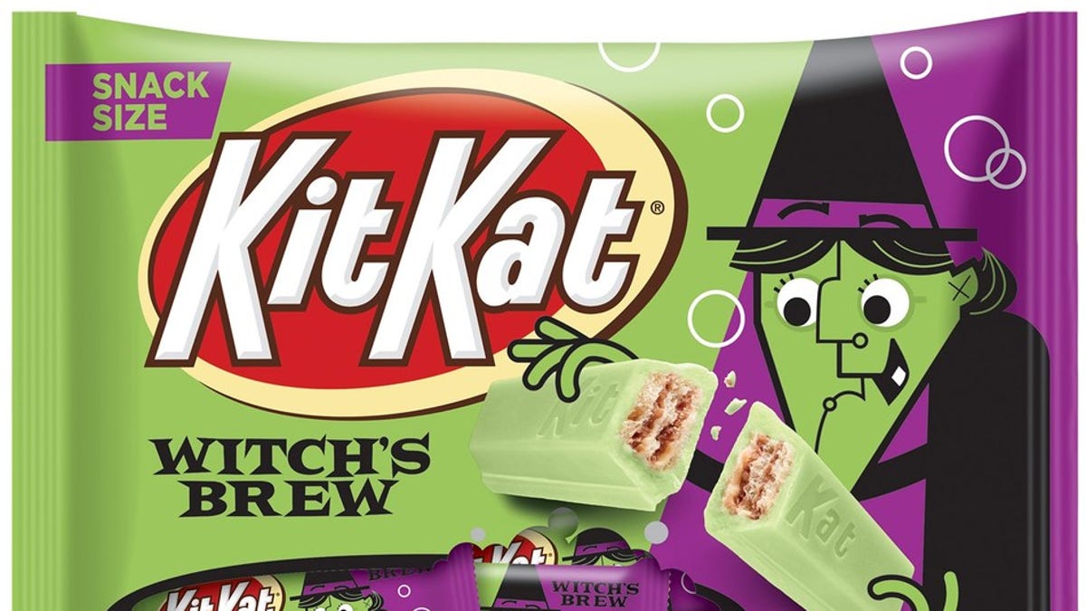 Witch’s Brew will feature a green crème, which will be paired with peanut butter for the Reese’s, and coupled with a marshmallow flavor for the KitKat.