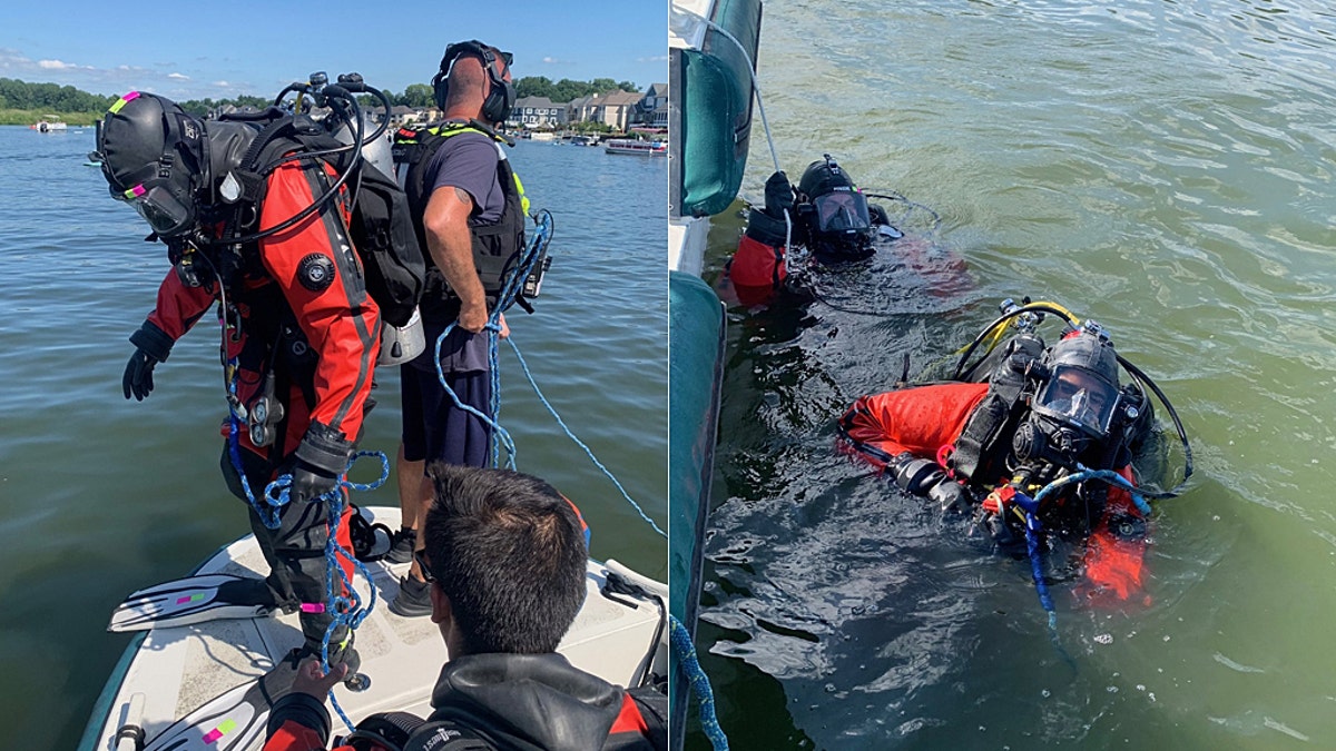 Rescue divers with the Indianapolis Fire Department helped find a titanium/carbon fiber leg valued prosthetic leg at $20,000 in a reservoir on Saturday.