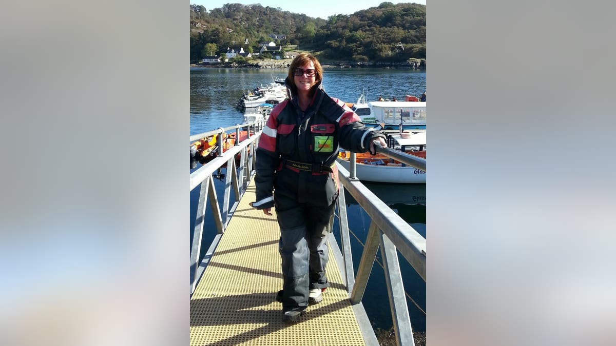 Anita Crook, 56, captured the feeding frenzy while walking on the banks of the River Tweed in Northumberland on June 15. (Credit: SWNS)